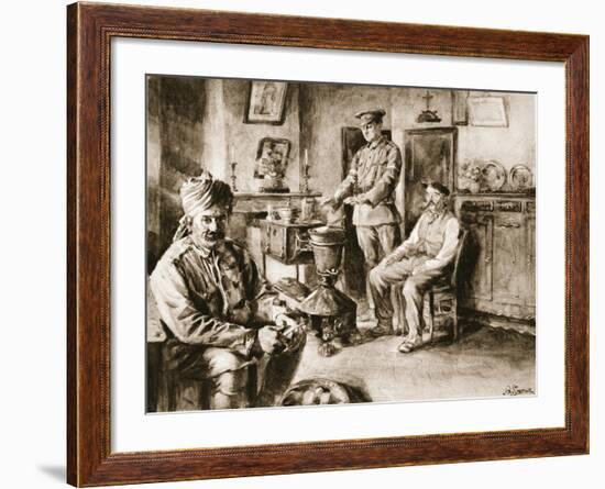 At a French Farm Used as a Billet, from 'The Illustrated War News'-null-Framed Giclee Print