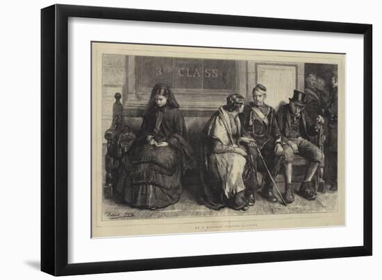 At a Railway Station, a Study-Frank Holl-Framed Giclee Print