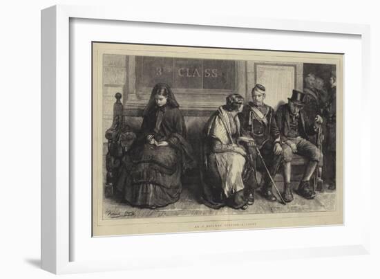 At a Railway Station, a Study-Frank Holl-Framed Giclee Print