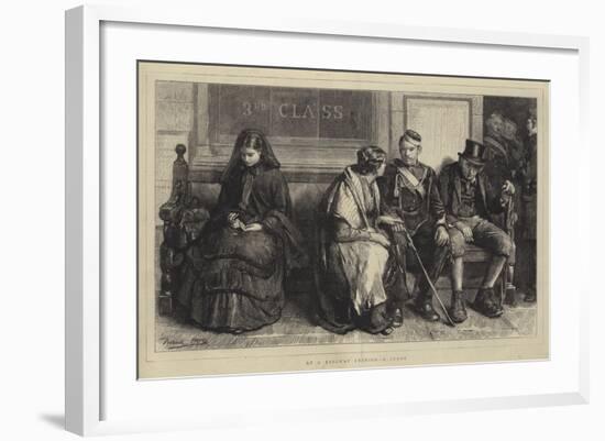 At a Railway Station, a Study-Frank Holl-Framed Giclee Print