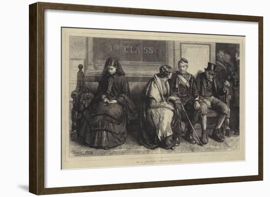 At a Railway Station, a Study-Frank Holl-Framed Giclee Print