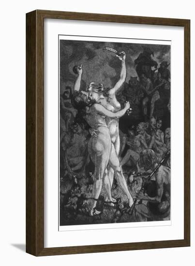 At a Sabbat in the Basque Country Two Witches Enjoy a Lascivious Dance-Martin Van Maele-Framed Premium Photographic Print