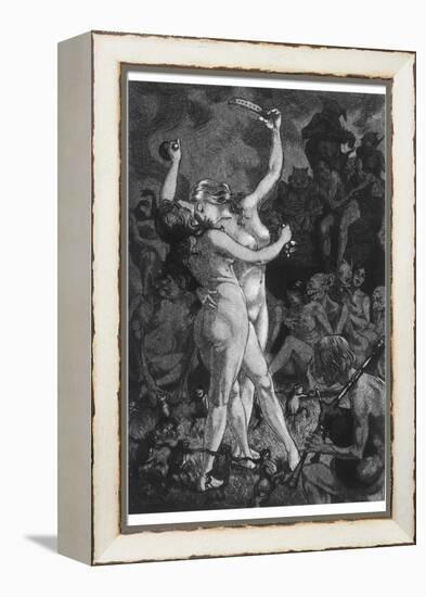 At a Sabbat in the Basque Country Two Witches Enjoy a Lascivious Dance-Martin Van Maele-Framed Premier Image Canvas