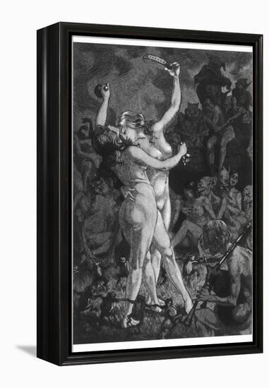 At a Sabbat in the Basque Country Two Witches Enjoy a Lascivious Dance-Martin Van Maele-Framed Premier Image Canvas