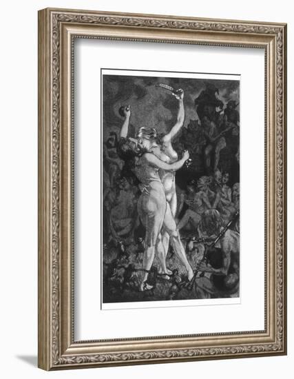 At a Sabbat in the Basque Country Two Witches Enjoy a Lascivious Dance-Martin Van Maele-Framed Photographic Print