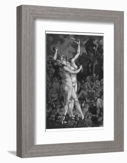 At a Sabbat in the Basque Country Two Witches Enjoy a Lascivious Dance-Martin Van Maele-Framed Photographic Print