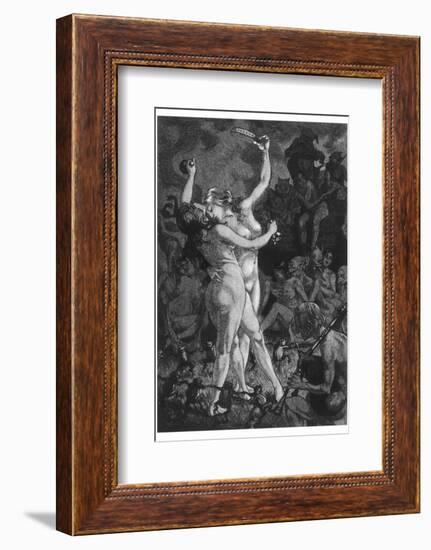 At a Sabbat in the Basque Country Two Witches Enjoy a Lascivious Dance-Martin Van Maele-Framed Photographic Print