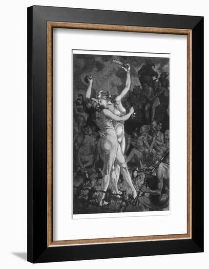 At a Sabbat in the Basque Country Two Witches Enjoy a Lascivious Dance-Martin Van Maele-Framed Photographic Print