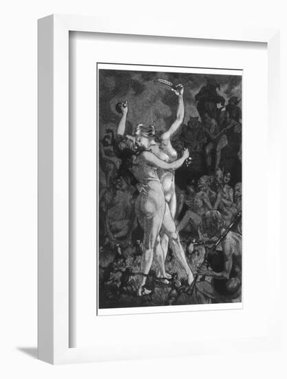 At a Sabbat in the Basque Country Two Witches Enjoy a Lascivious Dance-Martin Van Maele-Framed Photographic Print