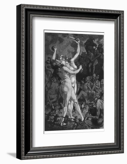 At a Sabbat in the Basque Country Two Witches Enjoy a Lascivious Dance-Martin Van Maele-Framed Photographic Print