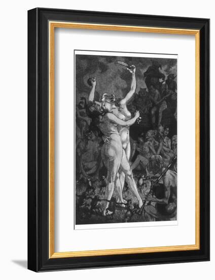 At a Sabbat in the Basque Country Two Witches Enjoy a Lascivious Dance-Martin Van Maele-Framed Photographic Print