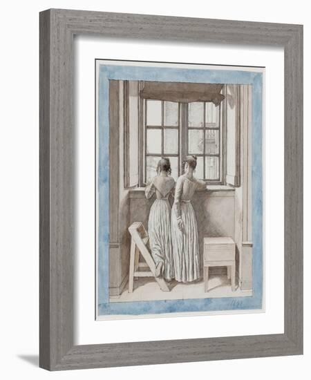 At a Window in The-Christoffer-wilhelm Eckersberg-Framed Giclee Print