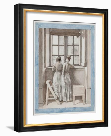 At a Window in The-Christoffer-wilhelm Eckersberg-Framed Giclee Print