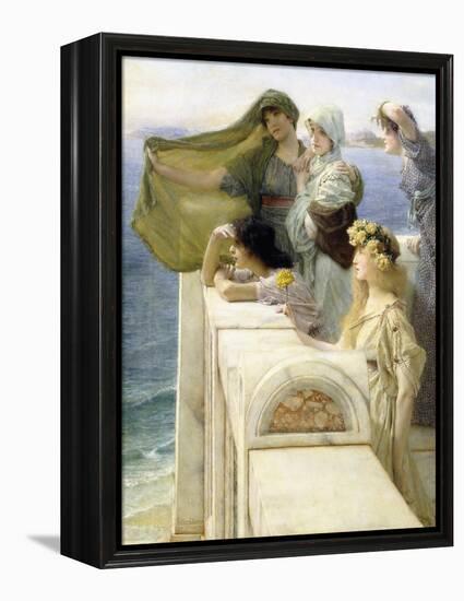 At Aphrodite's Cradle-Sir Lawrence Alma-Tadema-Framed Premier Image Canvas