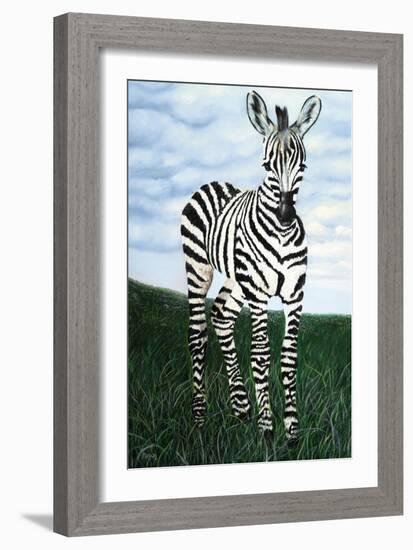 At Attention Zebra-Megan Morris-Framed Art Print