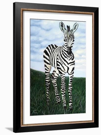 At Attention Zebra-Megan Morris-Framed Art Print