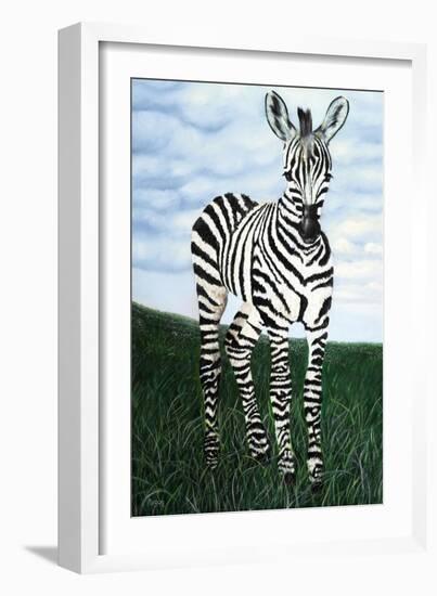 At Attention Zebra-Megan Morris-Framed Art Print