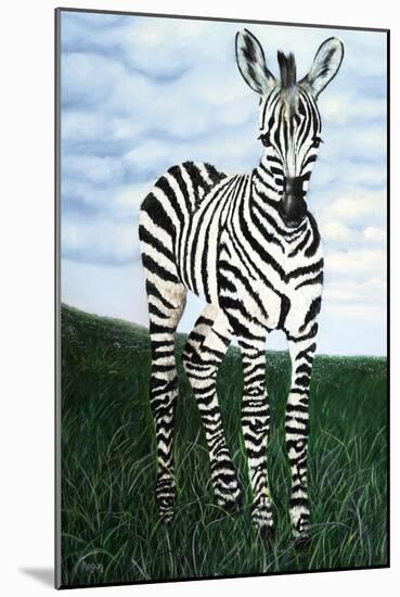 At Attention Zebra-Megan Morris-Mounted Art Print