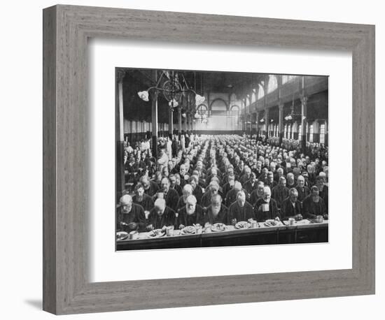 At dinner, St Marylebone Workhouse, London, c1901 (1903)-Unknown-Framed Photographic Print