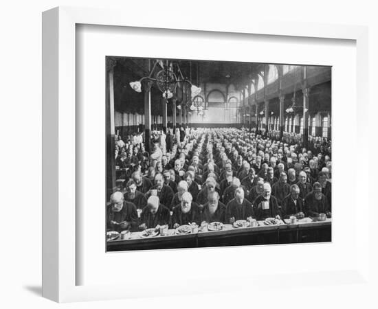 At dinner, St Marylebone Workhouse, London, c1901 (1903)-Unknown-Framed Photographic Print