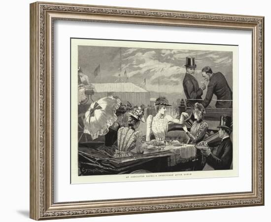 At Doncaster Races, a Sweepstake after Lunch-Edward Frederick Brewtnall-Framed Giclee Print