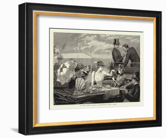 At Doncaster Races, a Sweepstake after Lunch-Edward Frederick Brewtnall-Framed Giclee Print