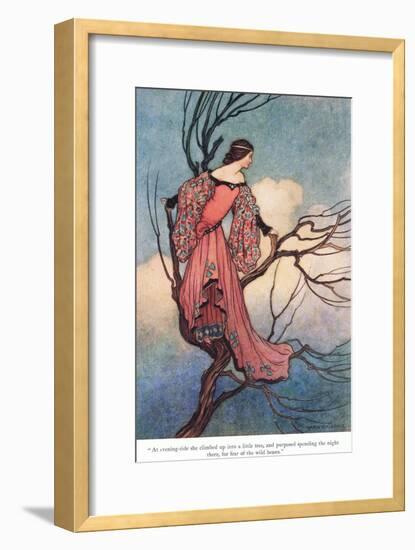 At Evening Tide She Climbed-Warwick Goble-Framed Giclee Print