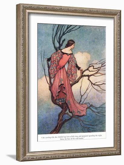 At Evening Tide She Climbed-Warwick Goble-Framed Giclee Print