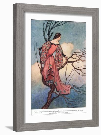 At Evening Tide She Climbed-Warwick Goble-Framed Giclee Print