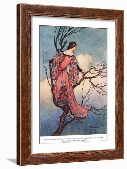 At Evening Tide She Climbed-Warwick Goble-Framed Giclee Print