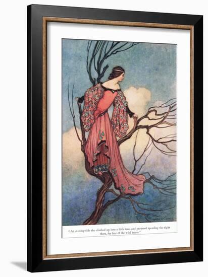 At Evening Tide She Climbed-Warwick Goble-Framed Giclee Print