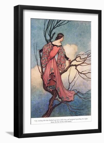 At Evening Tide She Climbed-Warwick Goble-Framed Giclee Print