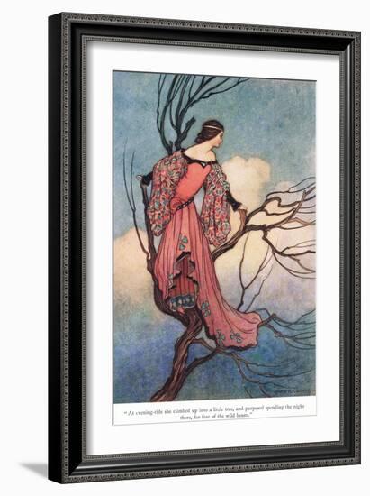 At Evening Tide She Climbed-Warwick Goble-Framed Giclee Print