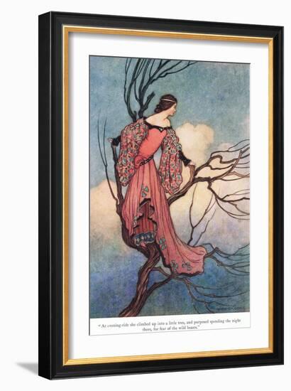 At Evening Tide She Climbed-Warwick Goble-Framed Giclee Print