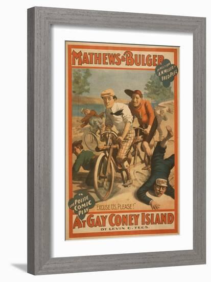 "At Gay Coney Island" Musical Comedy Poster No.1-Lantern Press-Framed Art Print
