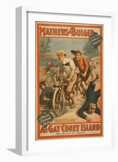 "At Gay Coney Island" Musical Comedy Poster No.1-Lantern Press-Framed Art Print