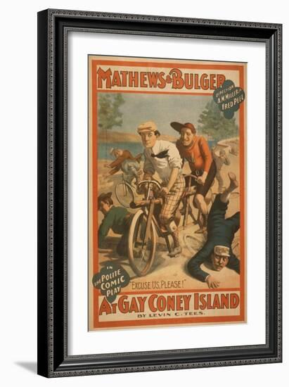 "At Gay Coney Island" Musical Comedy Poster No.1-Lantern Press-Framed Art Print