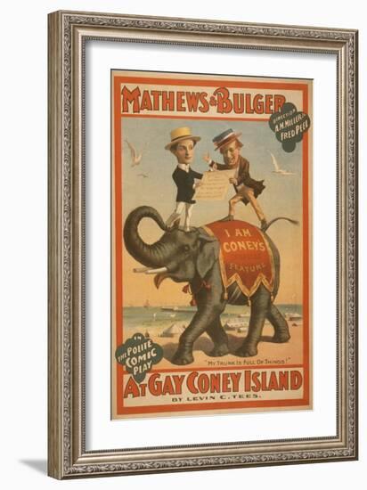 "At Gay Coney Island" Musical Comedy Poster No.3-Lantern Press-Framed Art Print