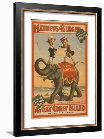 "At Gay Coney Island" Musical Comedy Poster No.3-Lantern Press-Framed Art Print