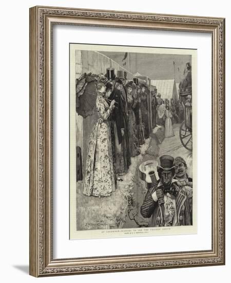 At Goodwood, Waiting to See the Coaches Arrive-Edward Frederick Brewtnall-Framed Giclee Print