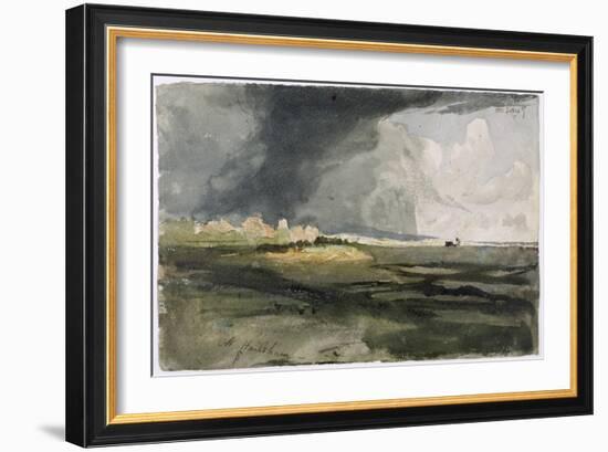 At Hailsham, Sussex: a Storm Approaching, 1821 (W/C over Graphite on Paper)-Samuel Palmer-Framed Giclee Print