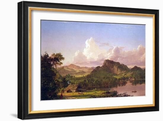 At Home on the Lake-Frederic Edwin Church-Framed Art Print