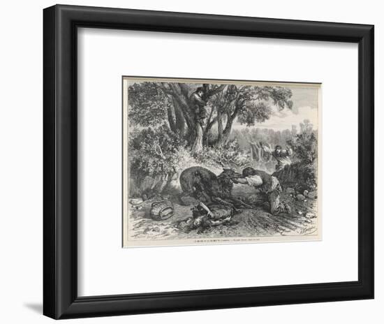 At La Rochette Three Country People Bitten by a Rabid Wolf Die in Agony-A. Ferdinandus-Framed Art Print