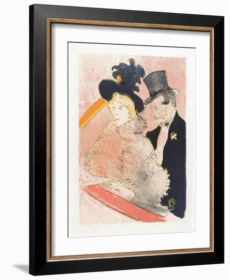 At Les Decadents. Poster by Toulouse-Lautrec.-Henri de Toulouse-Lautrec-Framed Giclee Print
