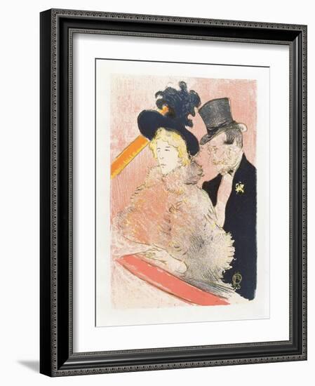 At Les Decadents. Poster by Toulouse-Lautrec.-Henri de Toulouse-Lautrec-Framed Giclee Print