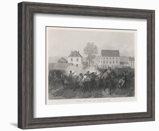 At Lexington Massachusetts Minutemen Resist British Marching to Seize Stores at Concord-Alonzo Chappel-Framed Photographic Print