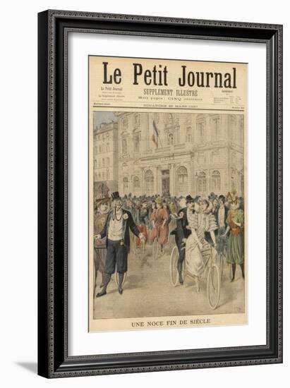 At Marseille, France, M. Pecolle Weds Mlle Latourre on a Bicycle Built for Two-null-Framed Art Print