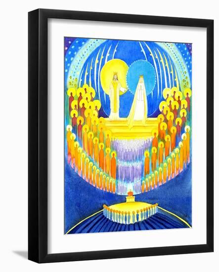 At Mass We are United with the Whole Company of Heaven, 2001 (W/C on Paper)-Elizabeth Wang-Framed Giclee Print