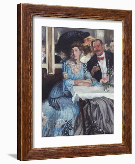 At Mouquin's, 1905-William Glackens-Framed Giclee Print