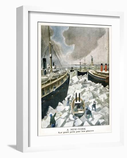At New York, the Port Taken by the Ice, 1901-null-Framed Giclee Print